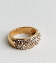 New Look Gold Diamante Chunky Ring